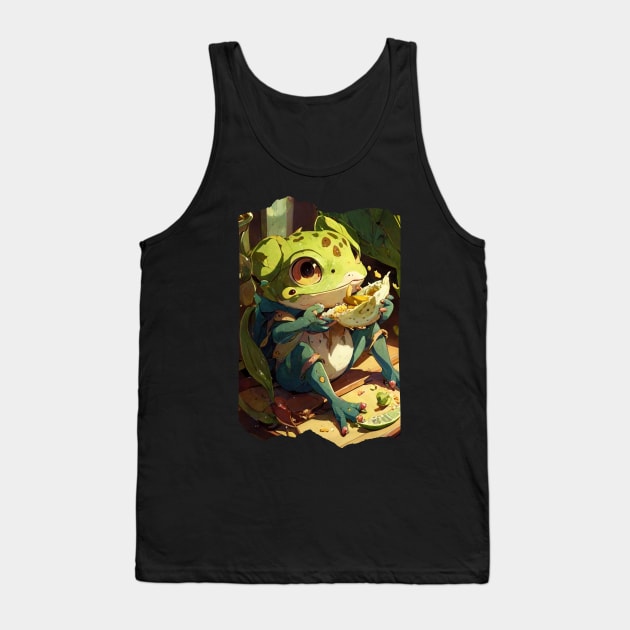 Cute Frog Eating Tank Top by Meoipp